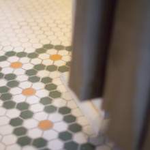 Maids Room bathroom Victorian hex floor tile