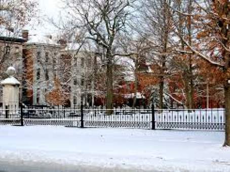 Lafayette Square Christmas House Tour Snow Scene
