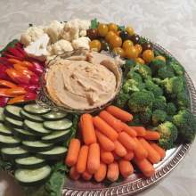 Appetizers at Lehmann House Vegetable Platter With Hummus Dip