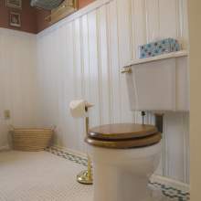 Maids Room bathroom, vintage style commode