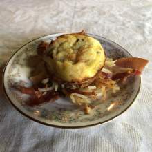 Baked Egg Over Hash Browns and Bacon